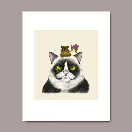 Flott katt med råtthatt