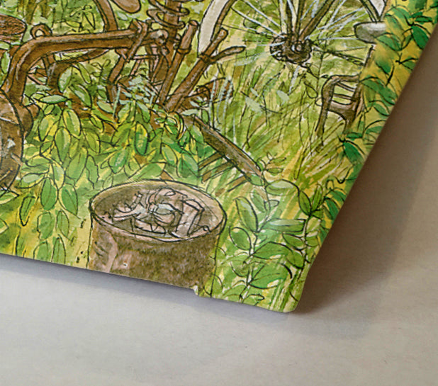 Pettson och Findus bakom snickarboden